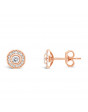 Round Halo Settings Diamond Earrings, in 18ct Rose Gold. Tdw 0.45ct